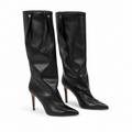 Deep Black Tellaro Sheepskin Stiletto Boots