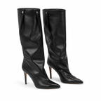 Deep Black Tellaro Sheepskin Stiletto Boots