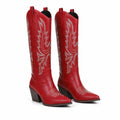 Deep Red Symi Sheepskin Block-Heel Boots
