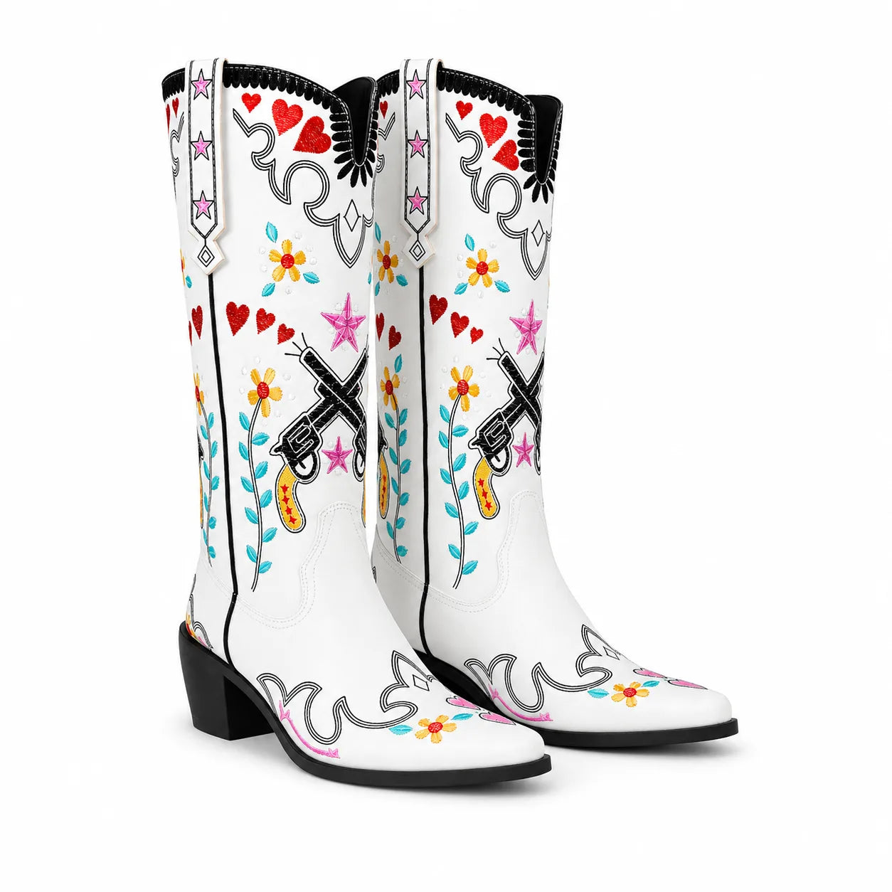Cream Ivory Leros Microfiber Knee-High Boots