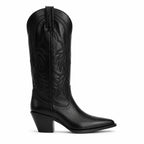 Deep Black Kavala Leather Knee-High Boots side view