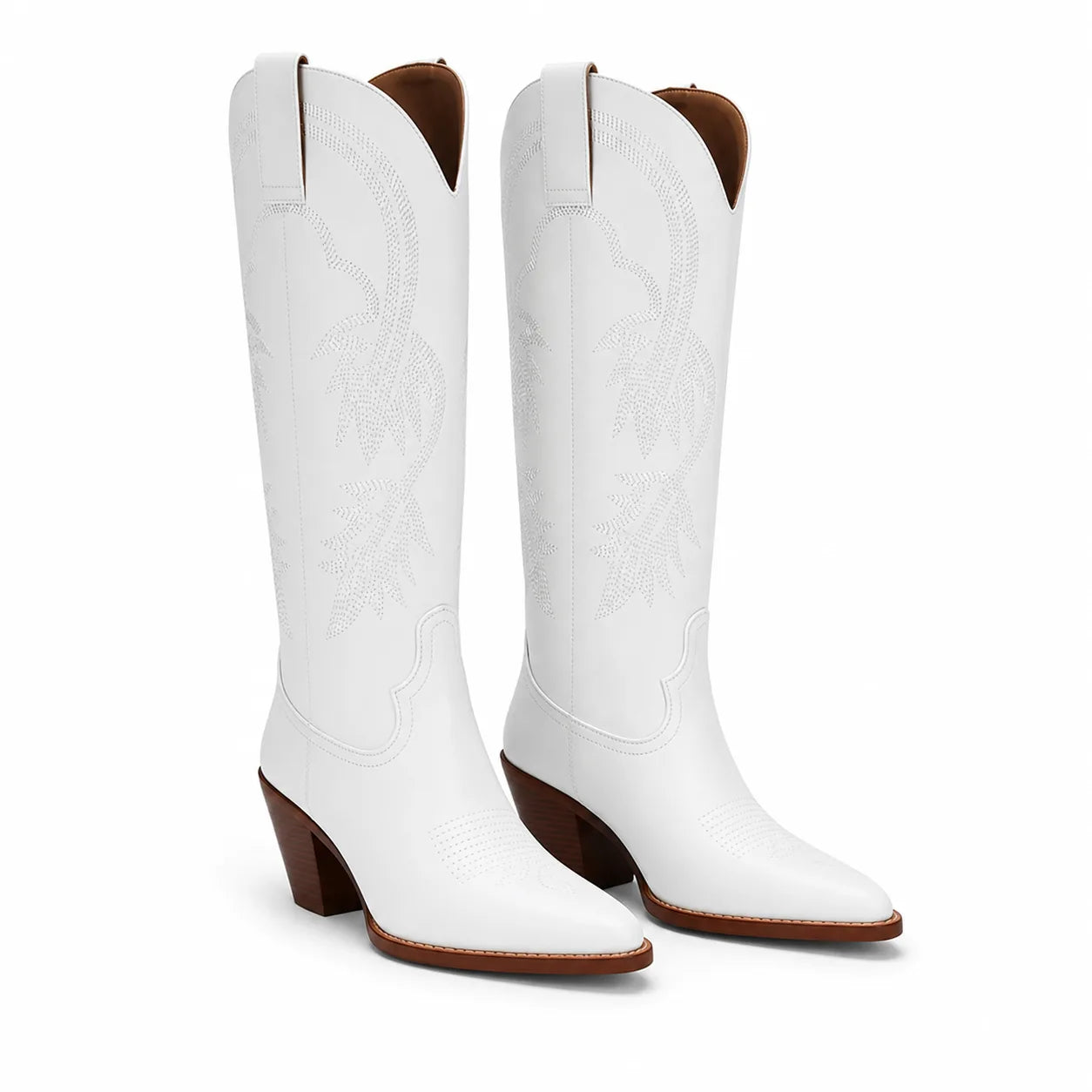 Cream Ivory Kavala Leather Knee-High Boots