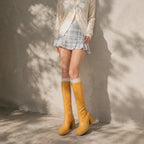 Butter Yellow Estepona Leather Platform Boots lifestyle scene
