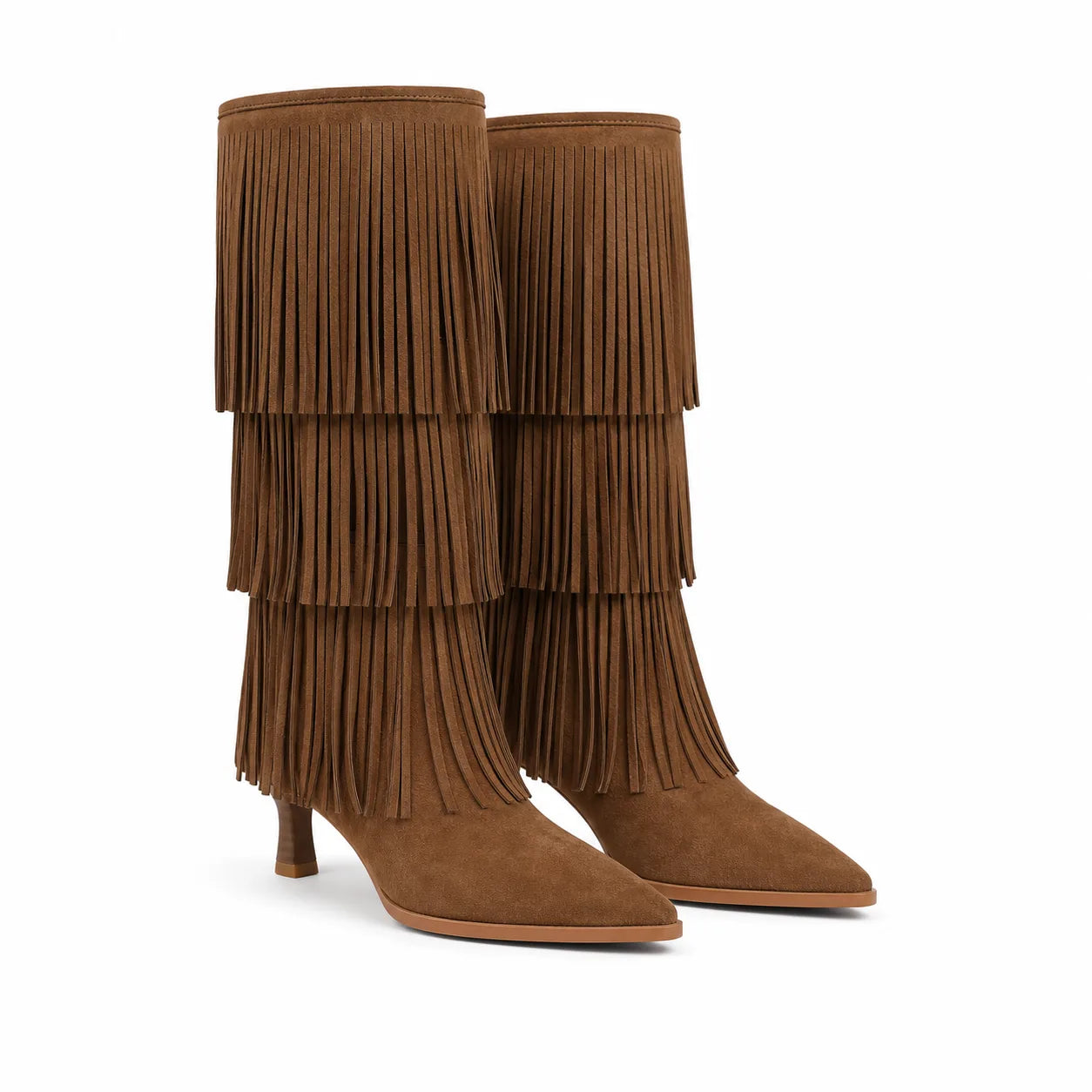 Warm Camel Denia Sheepskin Stiletto Boots