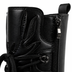 Deep Black Montefalco Sheepskin Mid-Calf Boots close-up detail