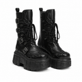 Deep Black Montefalco Sheepskin Mid-Calf Boots
