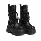 Deep Black Montefalco Sheepskin Mid-Calf Boots