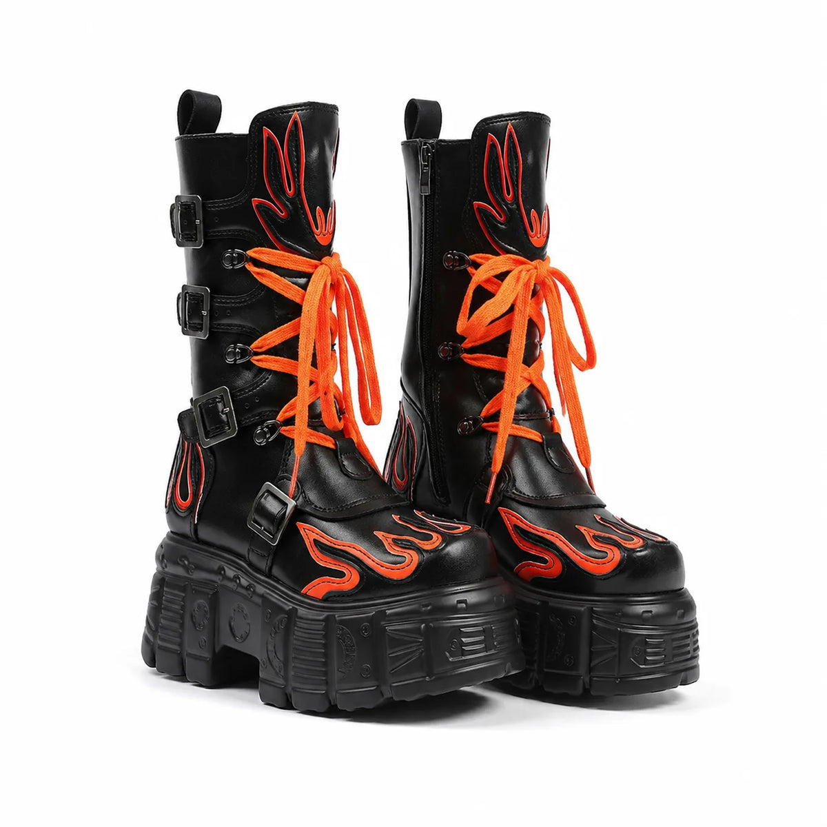 Black Coral Montefalco Leather Mid-Calf Boots