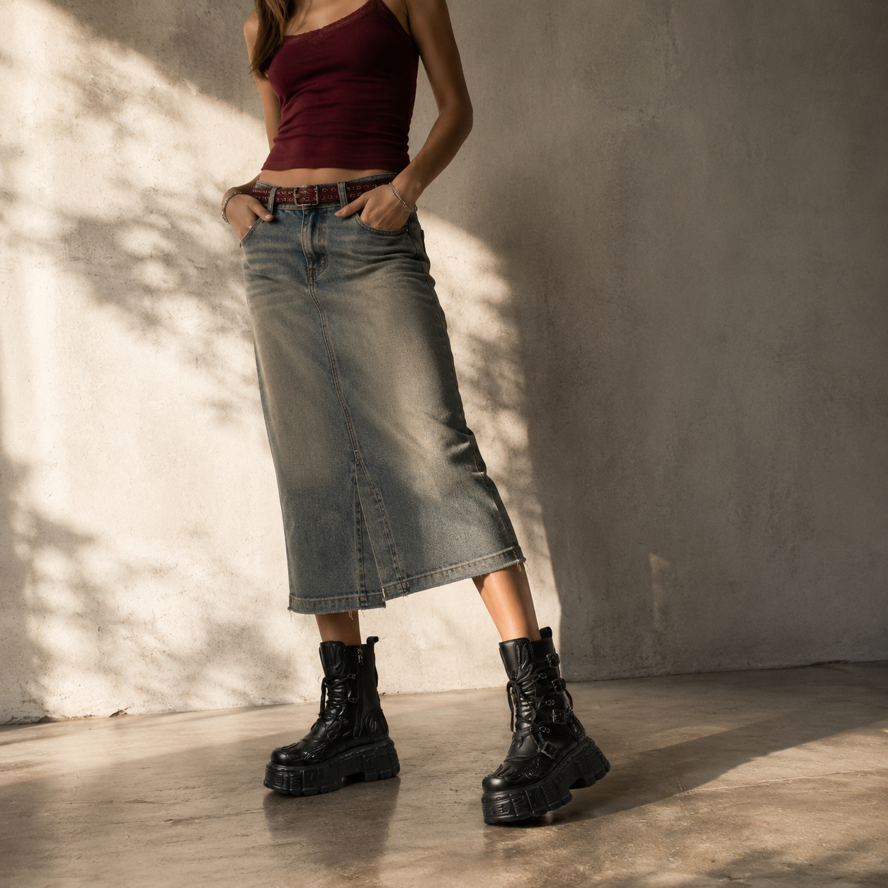 Deep Black Montefalco Sheepskin Mid-Calf Boots lifestyle scene