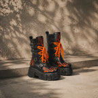 Black Coral Montefalco Leather Mid-Calf Boots styled scene