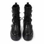 Deep Black Montefalco Sheepskin Mid-Calf Boots top view