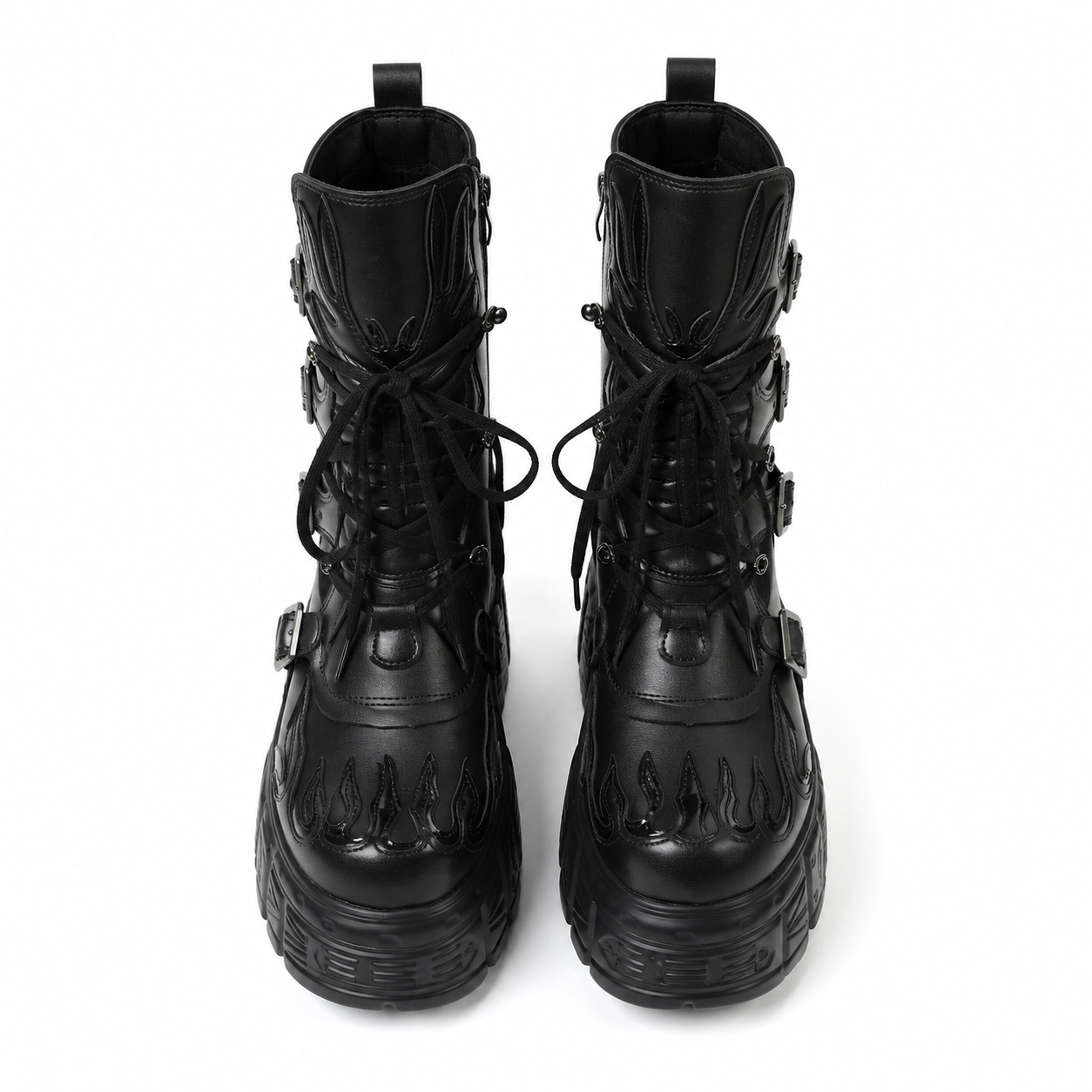 Deep Black Montefalco Sheepskin Mid-Calf Boots top view