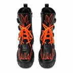 Black Coral Montefalco Leather Mid-Calf Boots top view