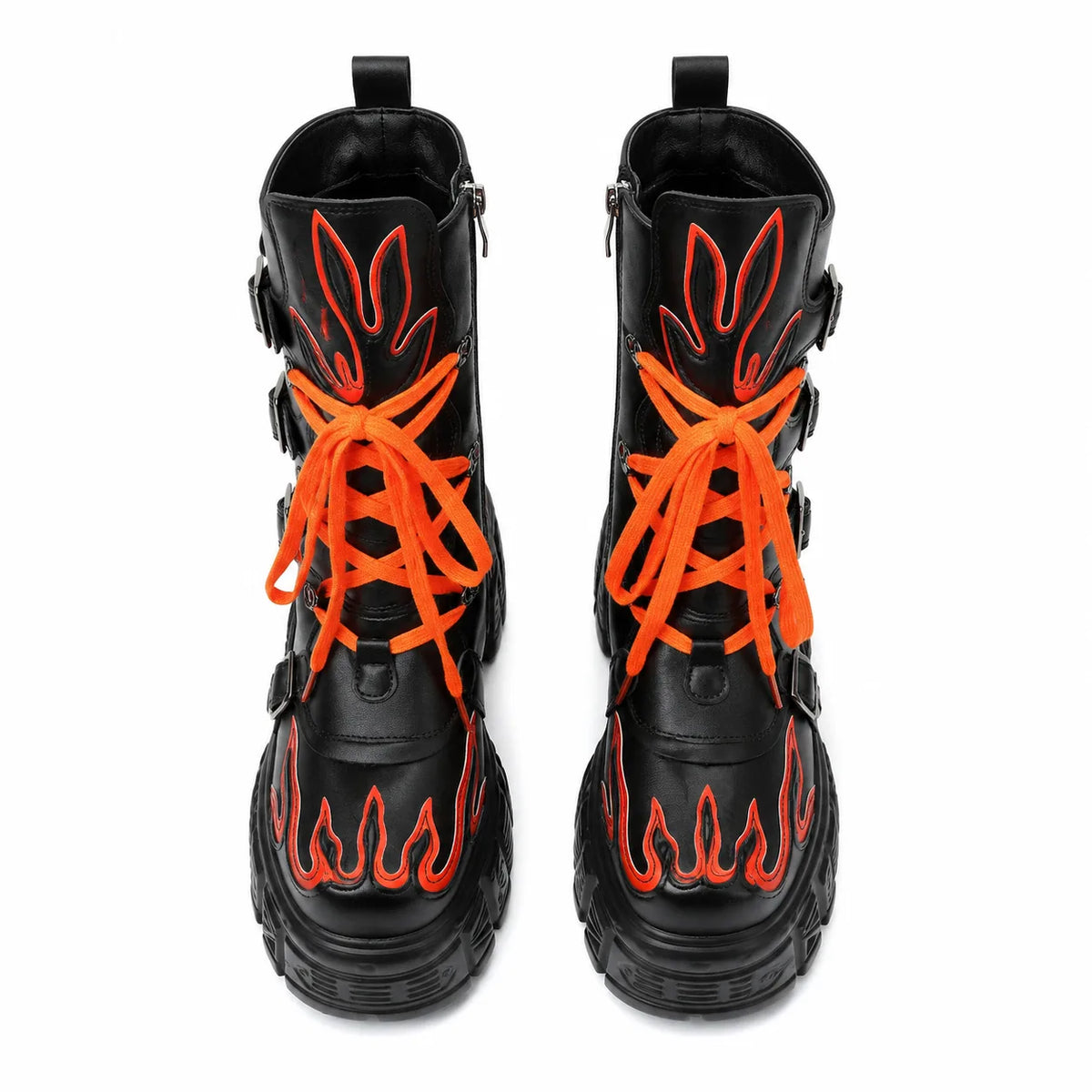 Black Coral Montefalco Leather Mid-Calf Boots top view
