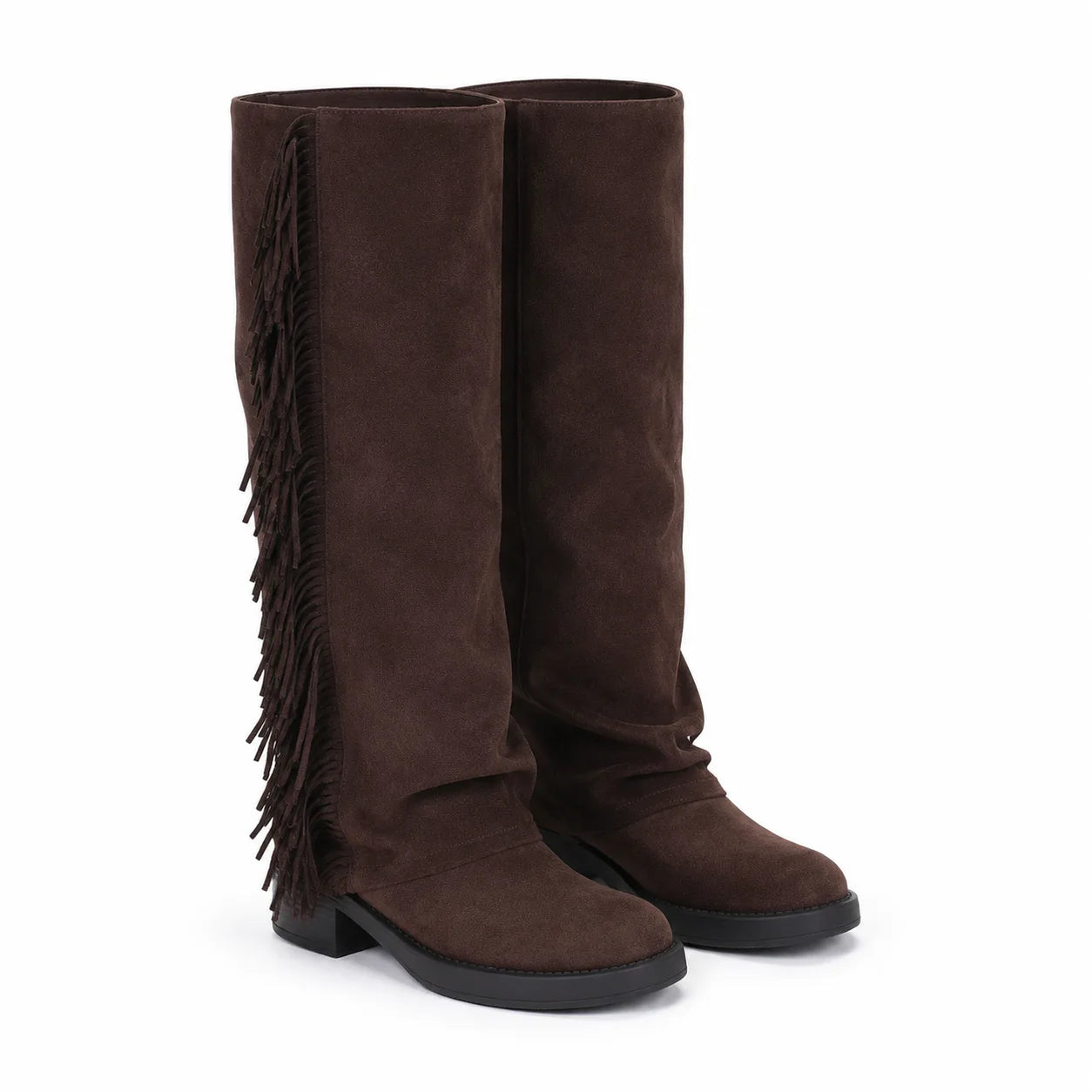 Rich Chocolate Javea Leather Block-Heel Boots