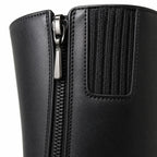 Deep Black Renata Thin-Heel Boots close-up detail