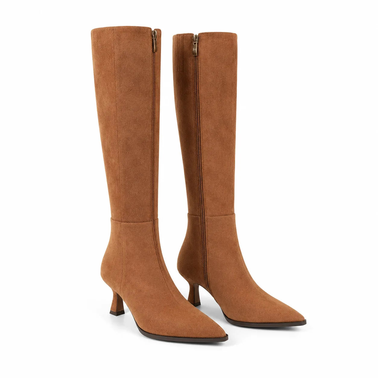 Brown Suede Renata Thin-Heel Boots
