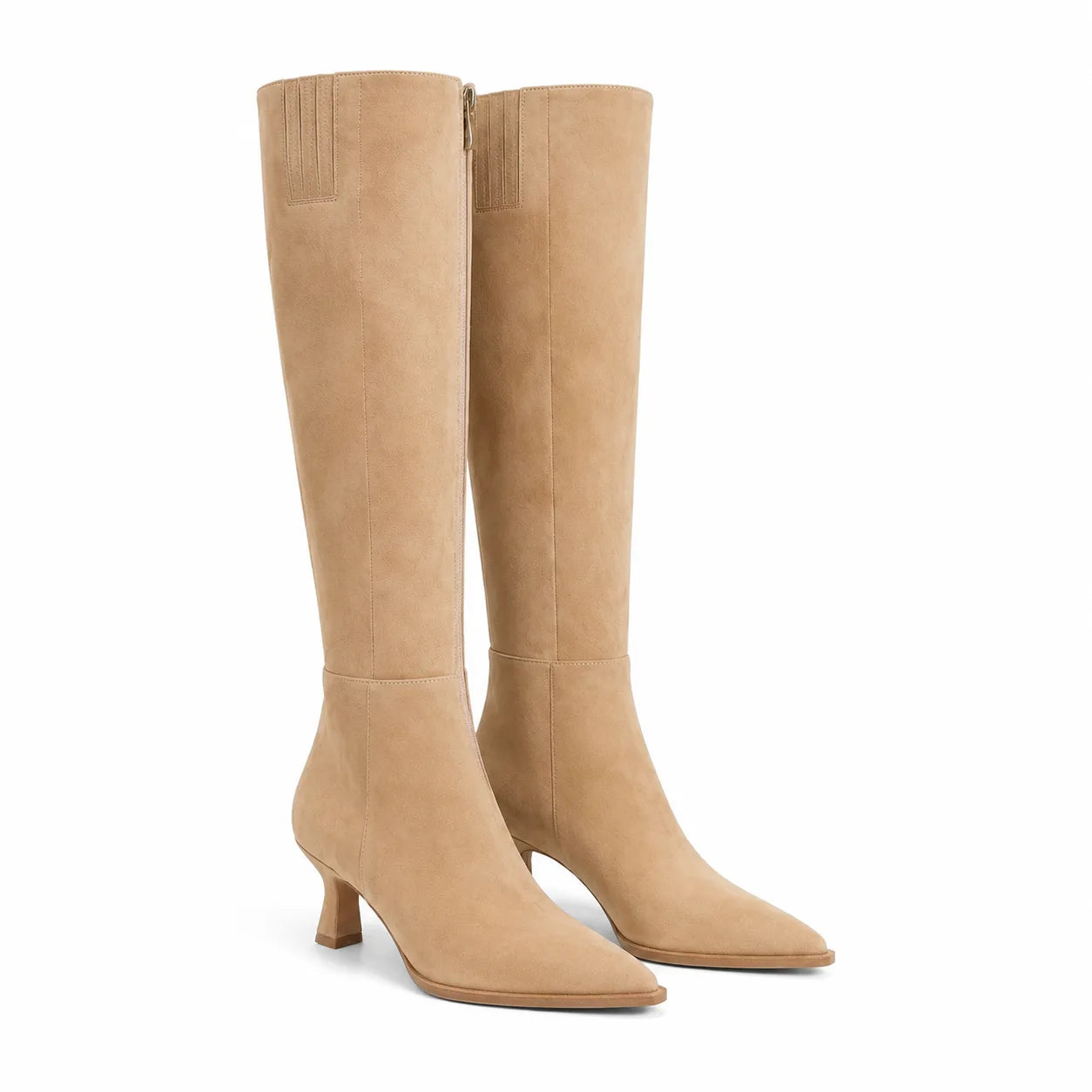 Apricot Beige Renata Thin-Heel Boots