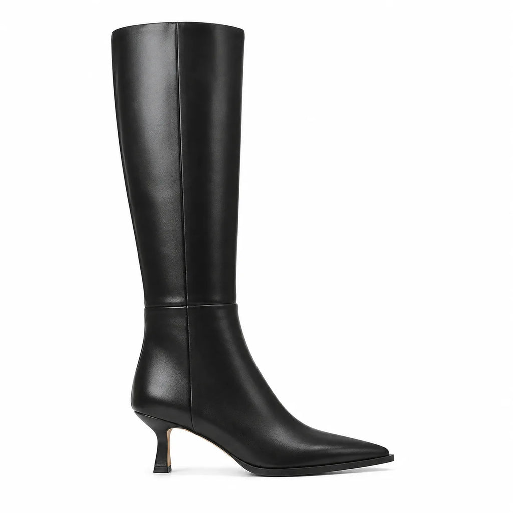 Deep Black Renata Thin-Heel Boots side view