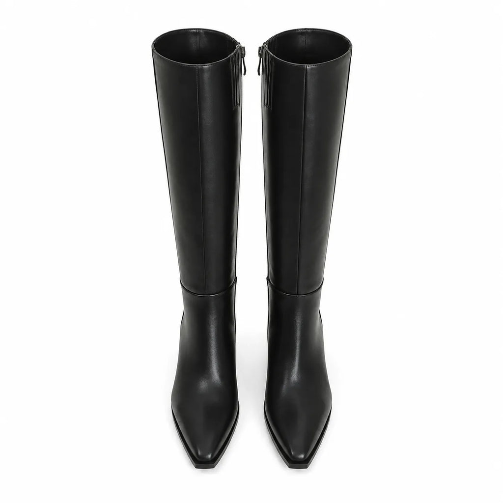 Deep Black Renata Thin-Heel Boots top view