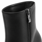 Deep Black Modica Leather Block-Heel Boots close-up detail