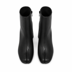 Deep Black Modica Leather Block-Heel Boots top view