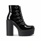 Deep Black Mantova Leather Block-Heel Boots side view
