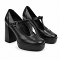 Deep Black Clelia Microfiber Wedge Sandals