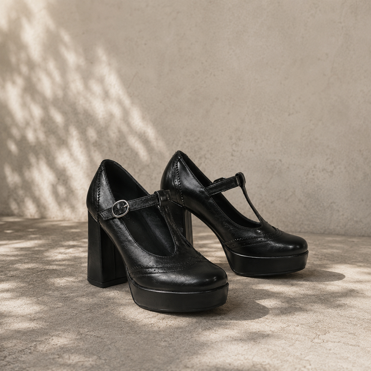 Deep Black Clelia Microfiber Wedge Sandals styled scene