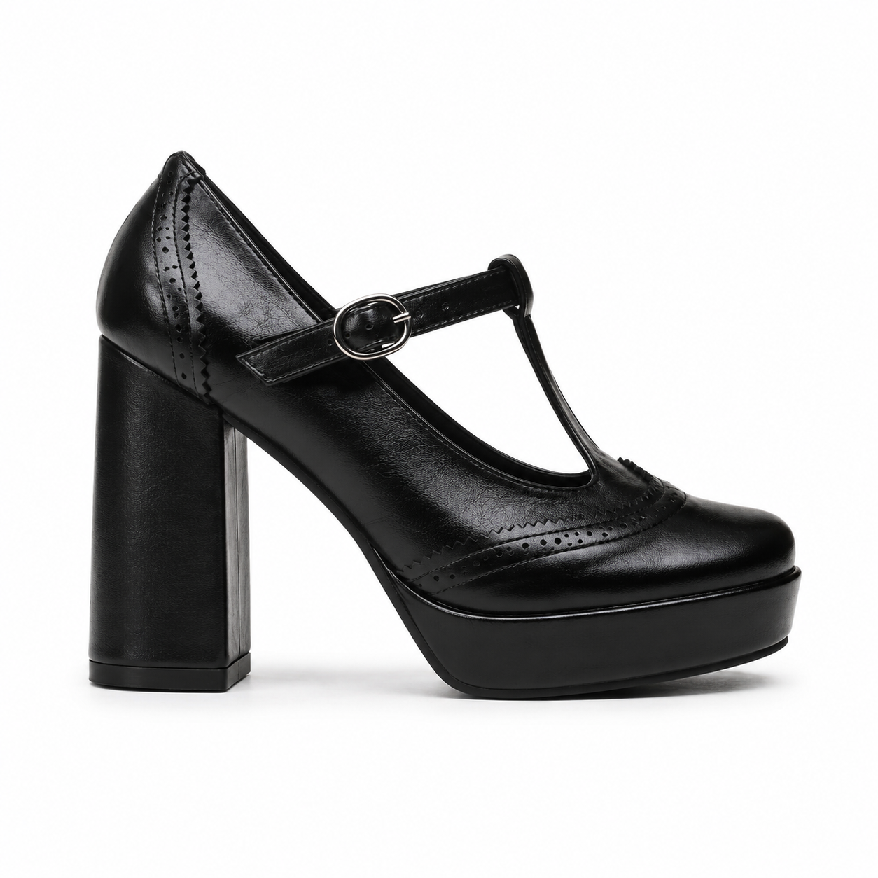 Deep Black Clelia Microfiber Wedge Sandals side view