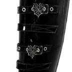 Black Patent Bonassola Buckle Platform Boots close-up detail