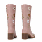 Dusty Rose Cadaques Leather Knee-High Boots heel detail