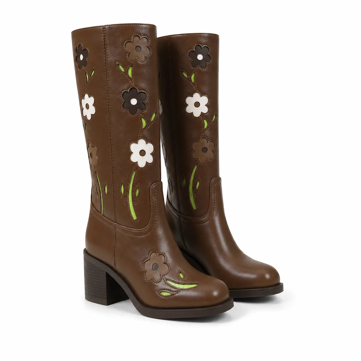 Rich Brown Cadaques Leather Knee-High Boots