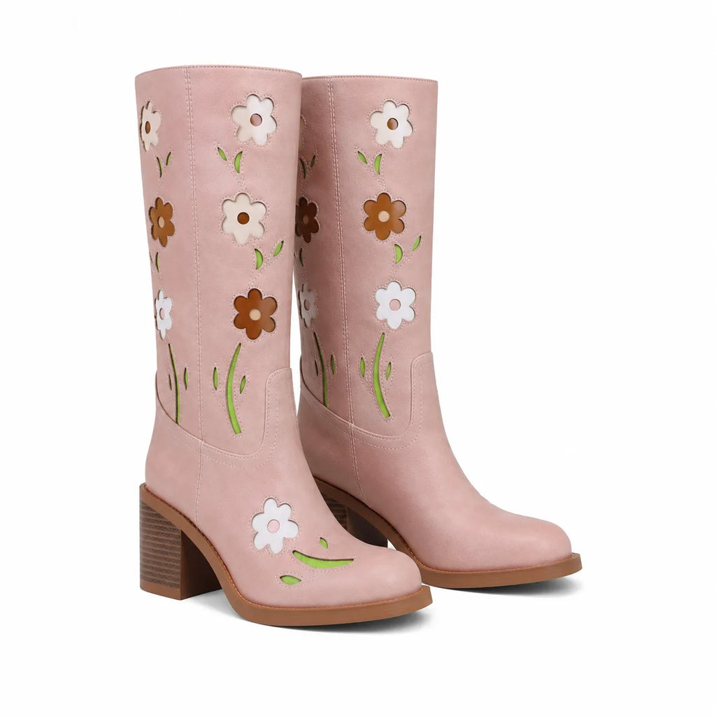 Dusty Rose Cadaques Leather Knee-High Boots