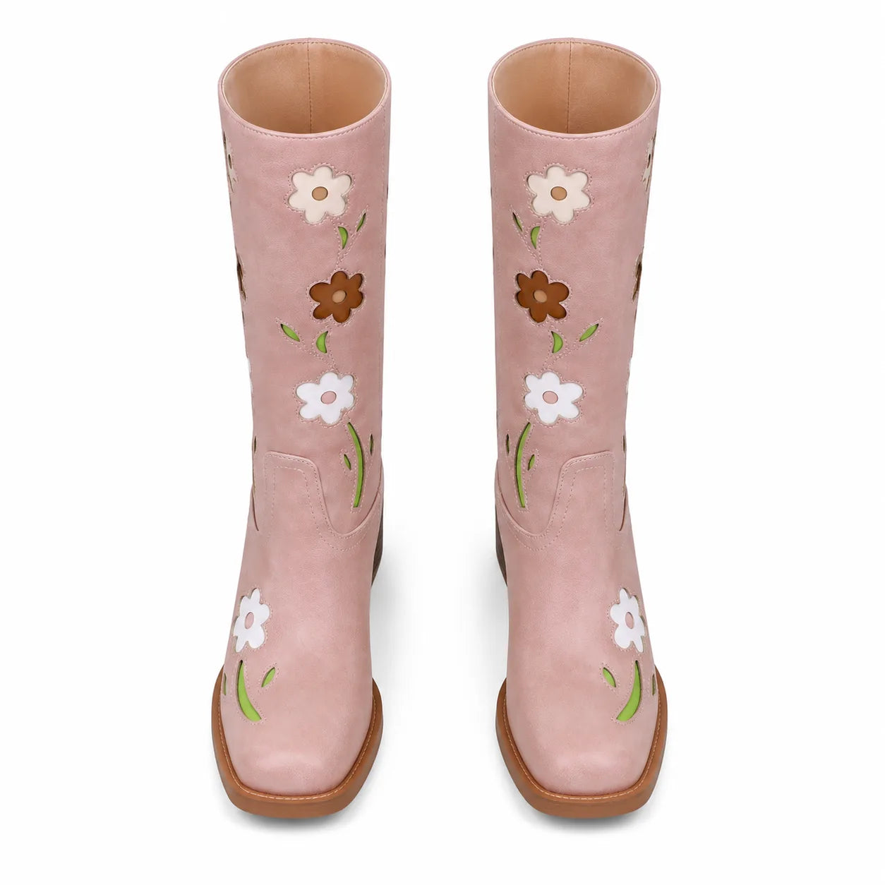 Dusty Rose Cadaques Leather Knee-High Boots top view