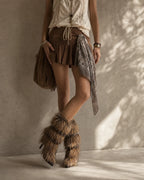 Rich Brown Adriana Buckle Stiletto Boots lifestyle scene