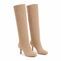 Apricot Suede Castelsardo Sheepskin Stiletto Boots