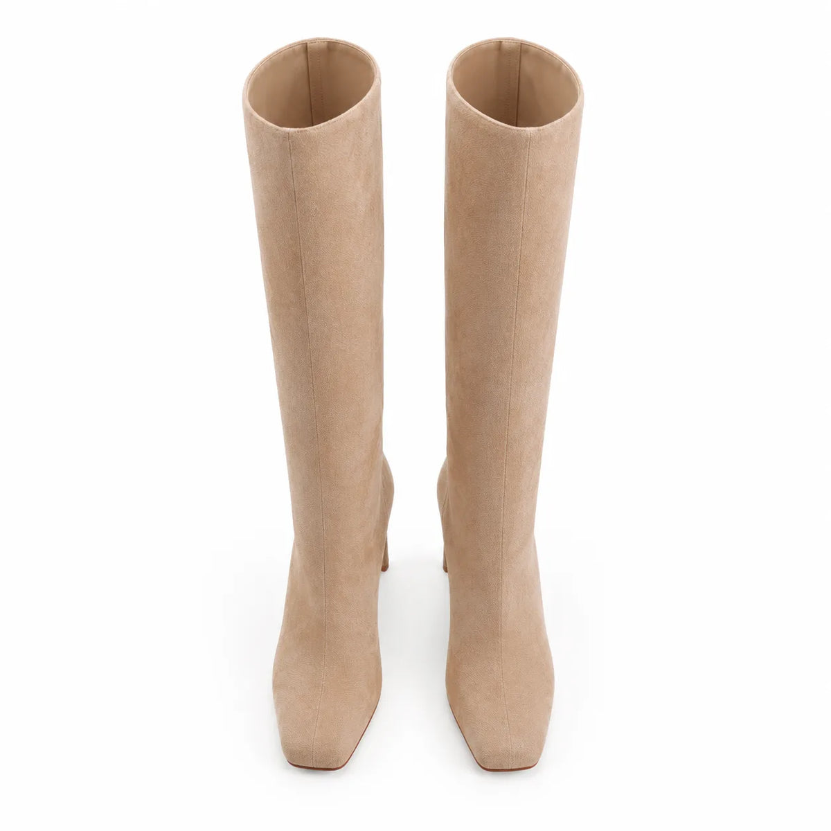 Apricot Suede Castelsardo Sheepskin Stiletto Boots top view