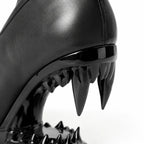Deep Black Noemi Sheepskin Mid-Calf Boots close-up detail