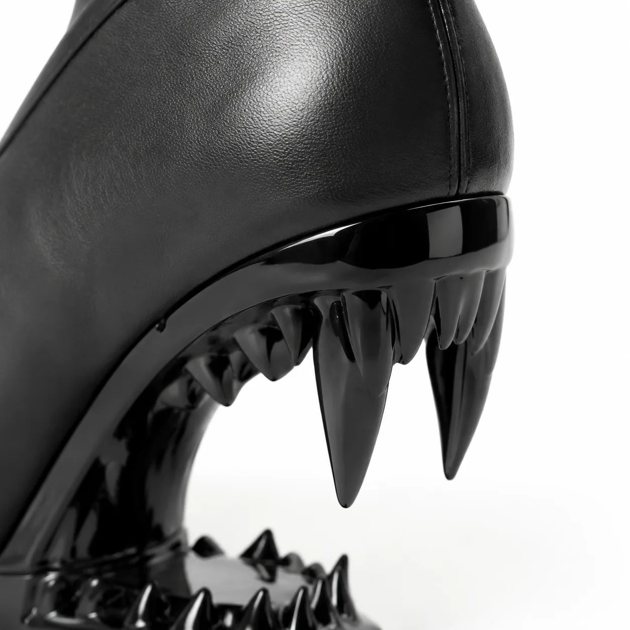 Deep Black Noemi Sheepskin Mid-Calf Boots close-up detail