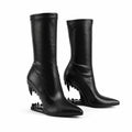 Deep Black Noemi Sheepskin Mid-Calf Boots