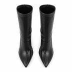 Deep Black Noemi Sheepskin Mid-Calf Boots top view