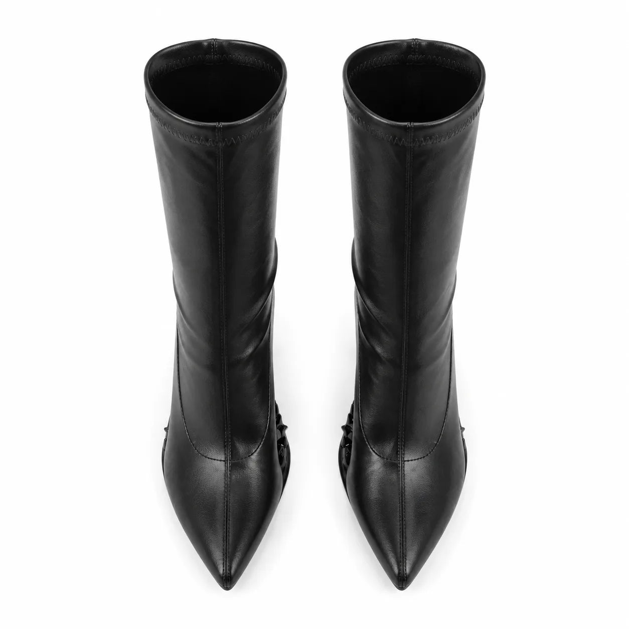 Deep Black Noemi Sheepskin Mid-Calf Boots top view