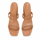 Rich Brown Panarea Raffia Wedge Sandals top view