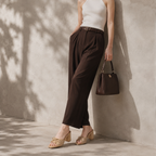 Rich Brown Maiori Raffia Block-Heel Sandals lifestyle scene