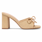 Rich Brown Maiori Raffia Block-Heel Sandals side view