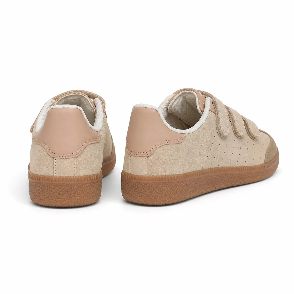 Taupe Suede Fulvia Leather Sneakers heel detail