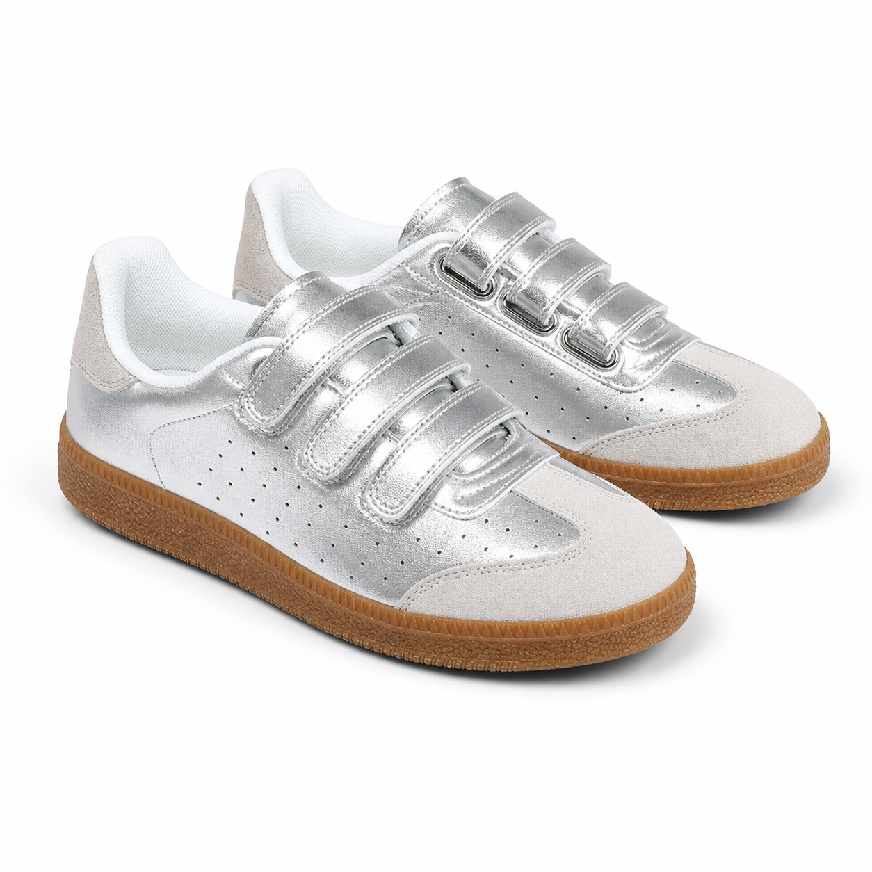 Soft Silver Fulvia Leather Sneakers