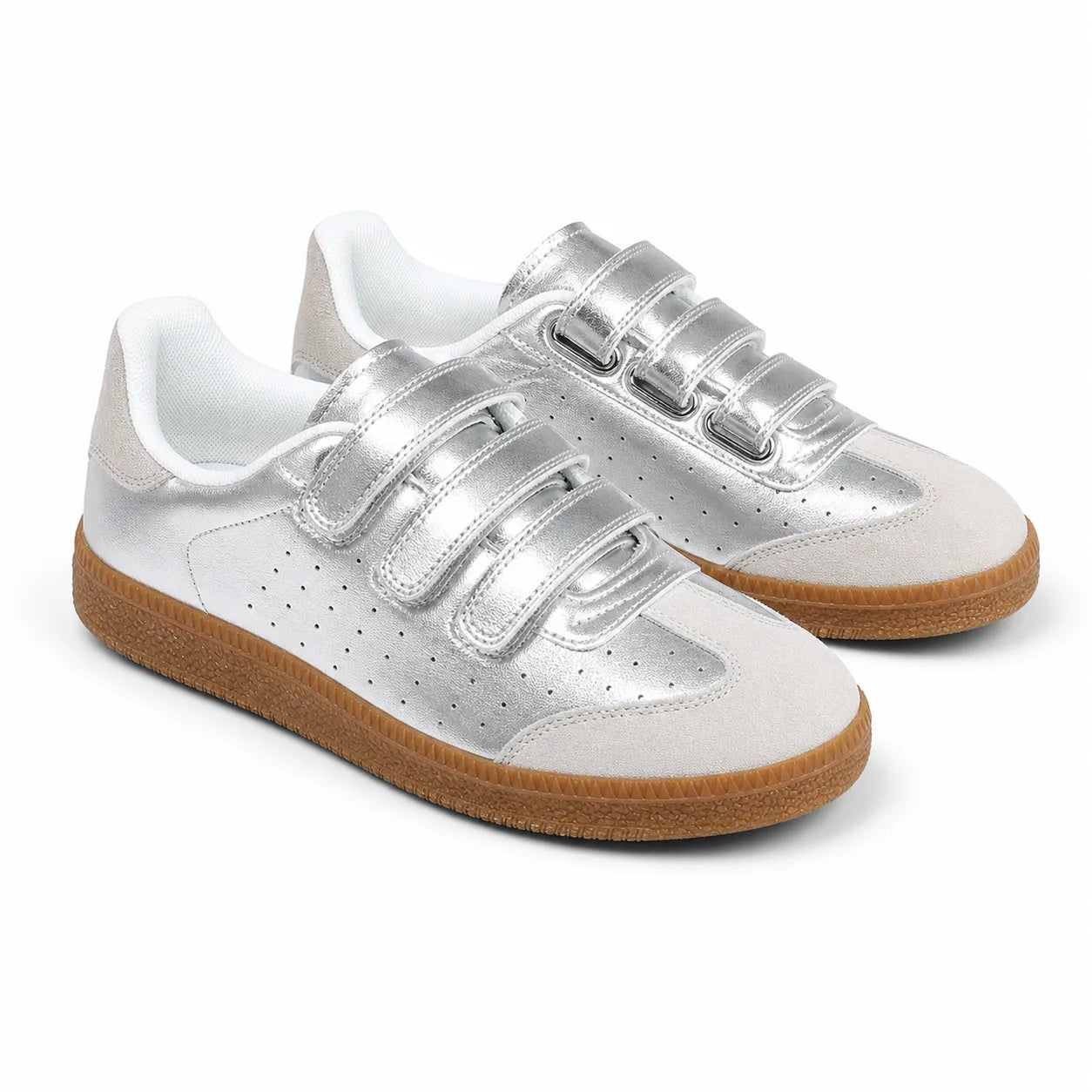 Soft Silver Fulvia Leather Sneakers