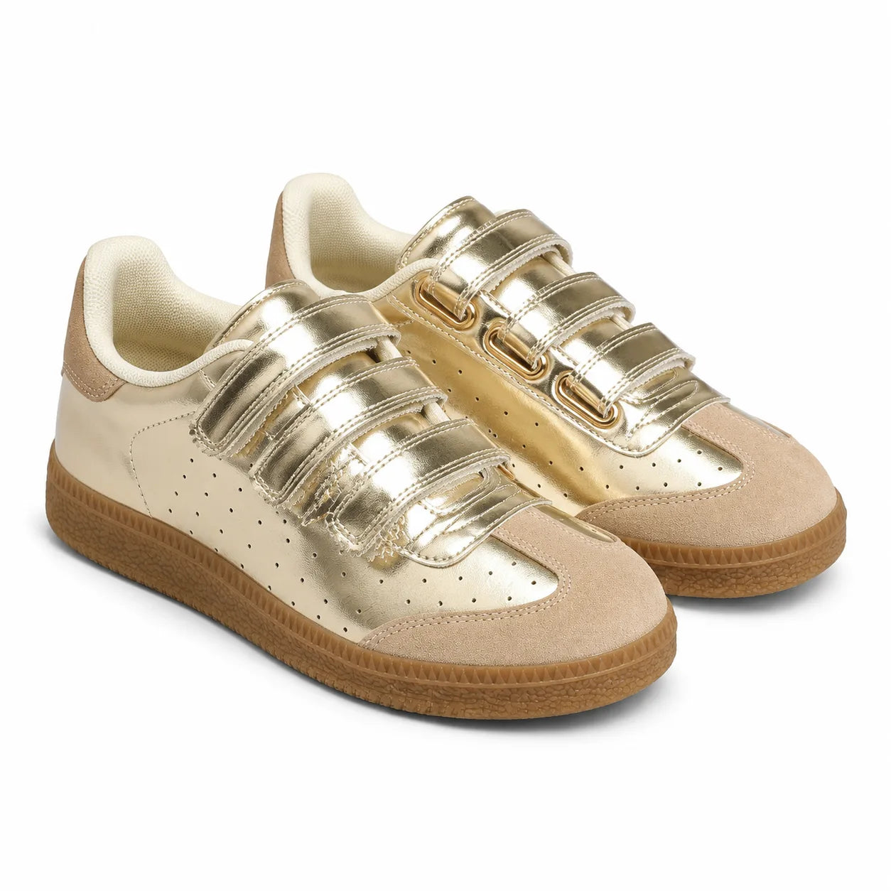 Warm Gold Fulvia Leather Sneakers